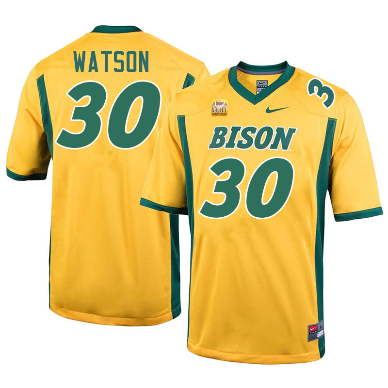 North Dakota State Bison #30 Kelly Watson College Football Jerseys Stitched-Yellow